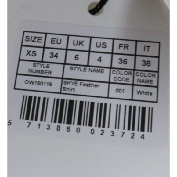 OW Intimates Revolve White Satin Ostrich Feather Trimmed Pajama Top Size 4-XS - Picture 13 of 14